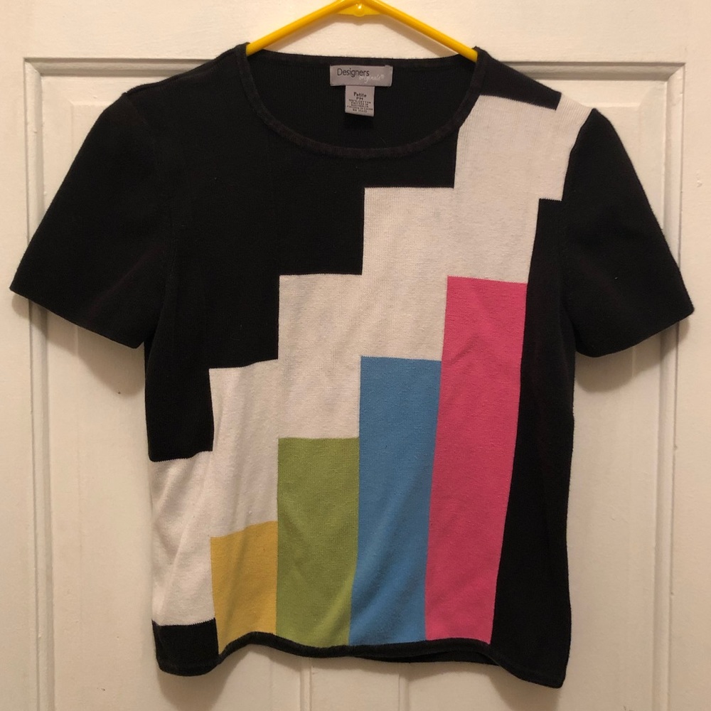 80’s Vibe Geometric Colored Bar Shirt